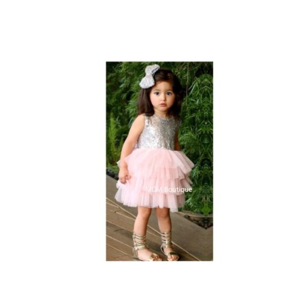 Frozen Wonderland Snowflakes Girl Outfit Clothes Dress New Year Sequin Tulle - Picture 9 of 9
